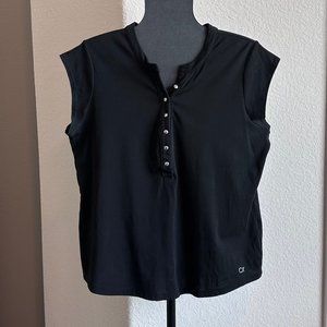 Calvin Klein Top/Shirt Black with buttons SZ L